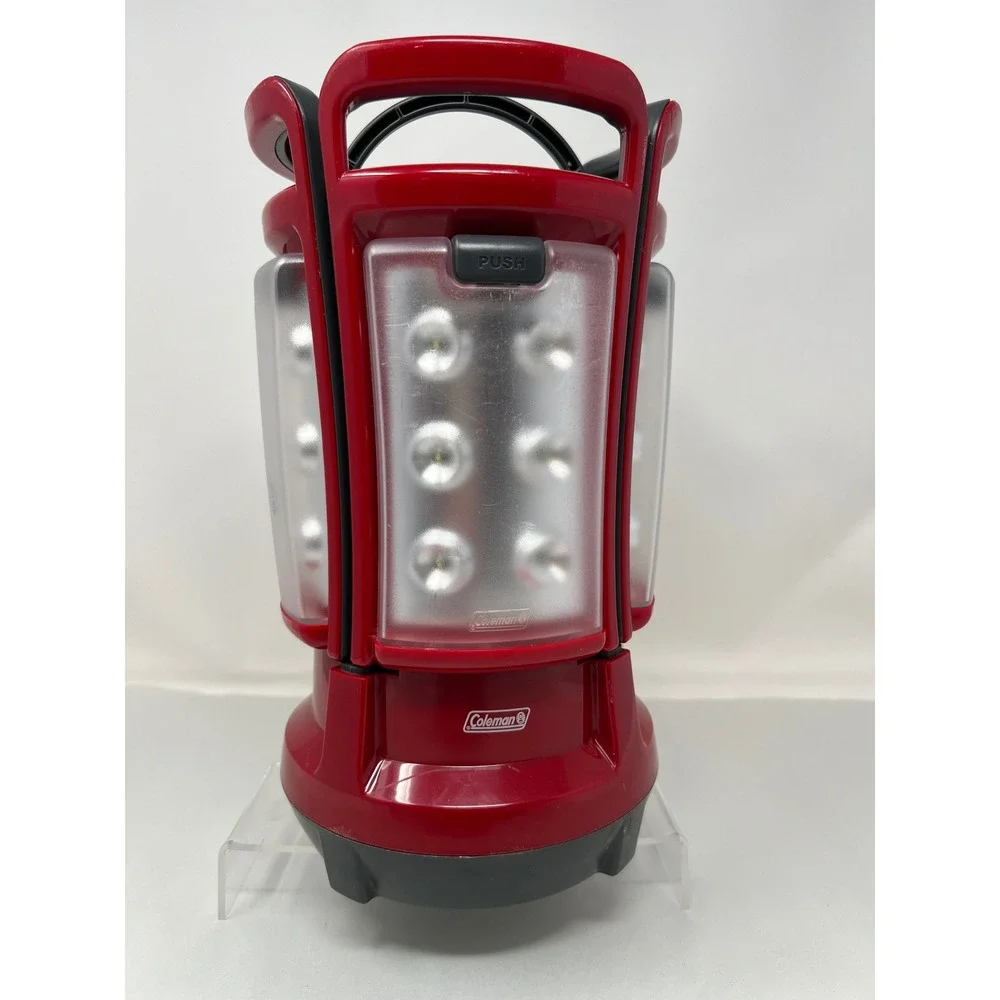 Coleman Quad LED Lantern Red 2000001150 4 Removable Panels Camping Light Good